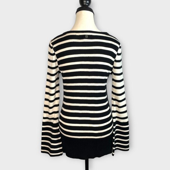 Krimson Klover Ivory Sweater MEDIUM Side Slits Bell Sleeves Wool Blend NEW - Picture 3 of 12